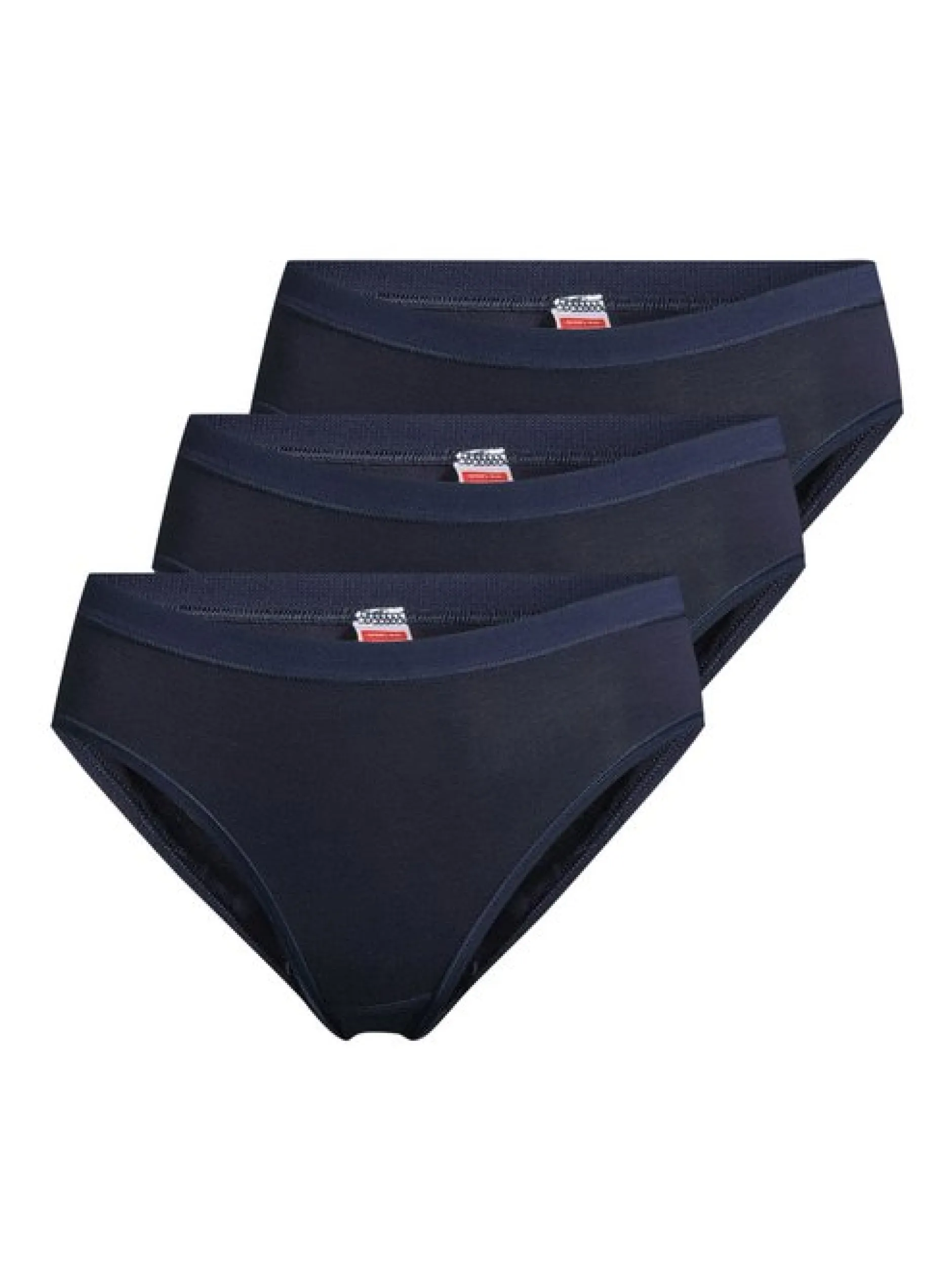 con-ta Damen Midi Slip - 3er Pack Feinripp in blau