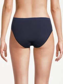 con-ta Damen Midi Slip - 5er Pack Feinripp in blau