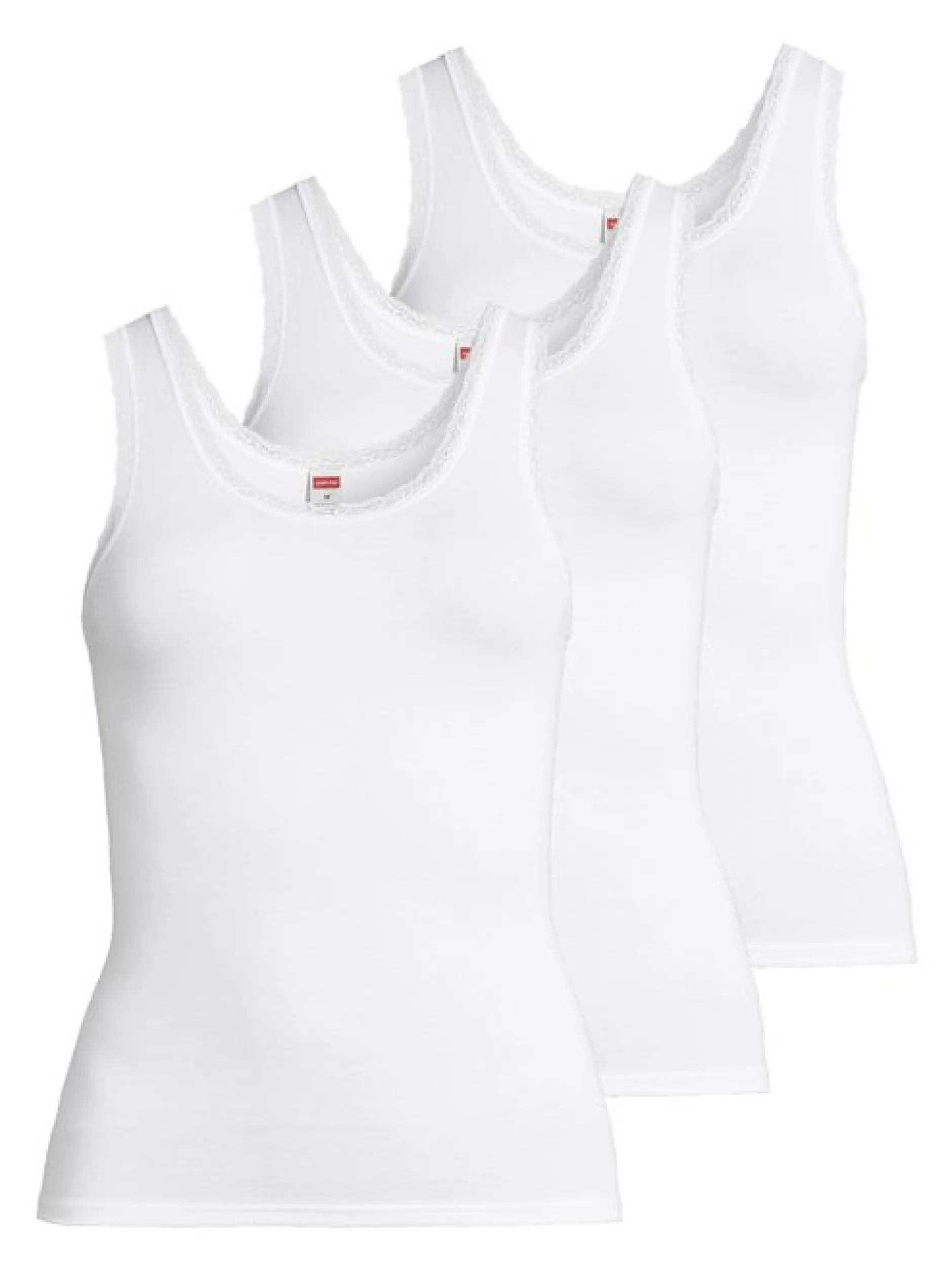 con-ta Damen Unterhemd - 3er Pack Modal in weiß