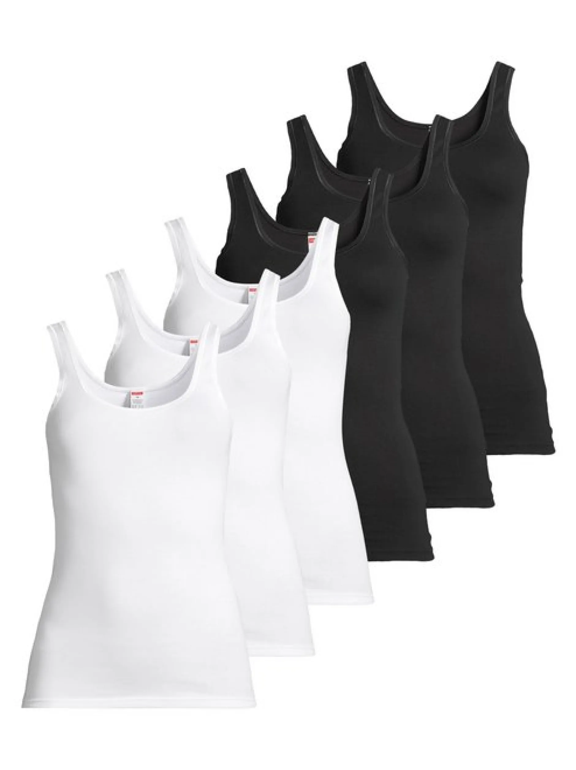 con-ta Damen Unterhemd - 6er Pack Feinripp in mehrfarbig