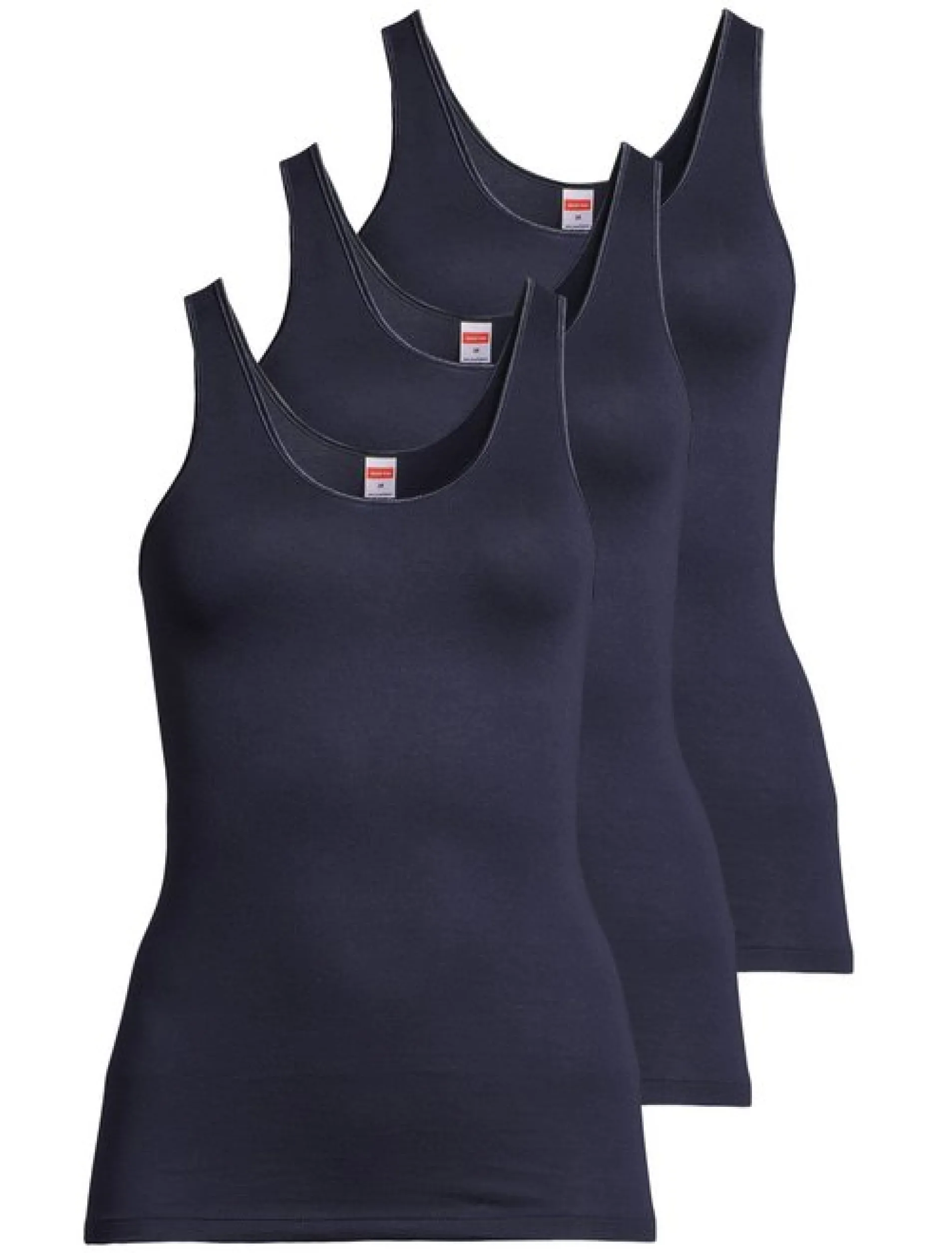con-ta Damen Unterhemd - 3er Pack Modal in blau