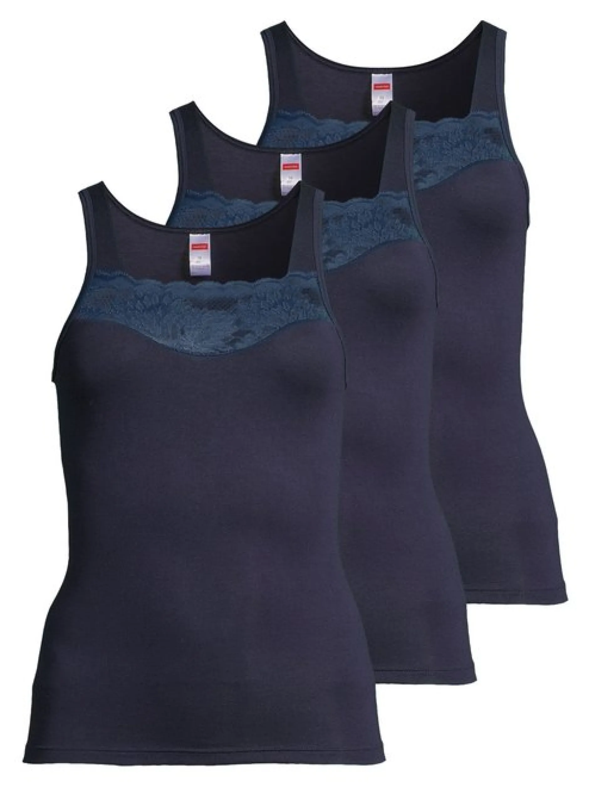 con-ta Damen Unterhemd - 3er Pack Modal in blau