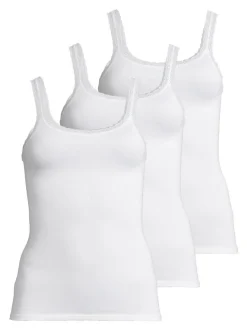 con-ta Damen Unterhemd - 3er Pack Modal in weiß