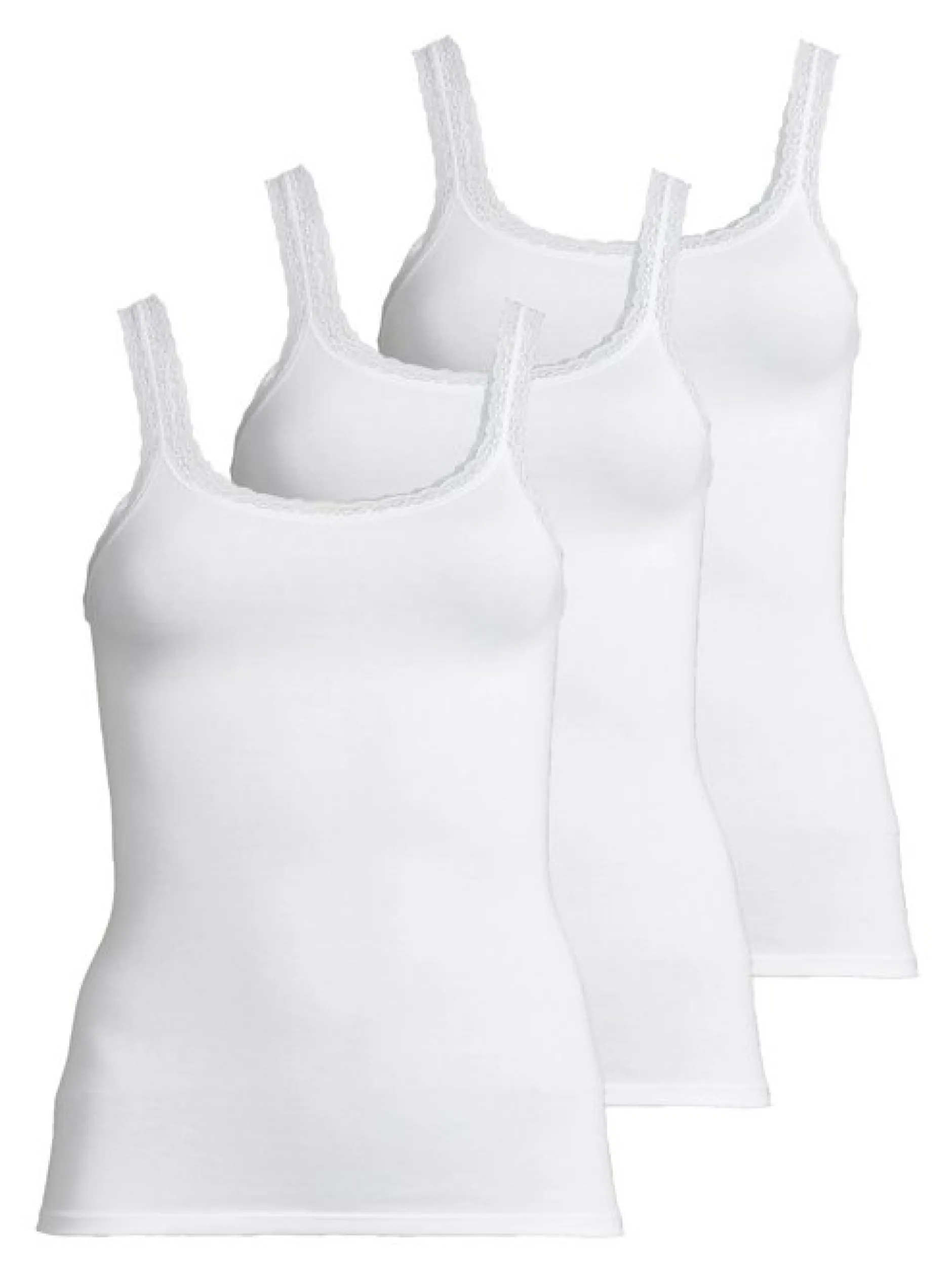 con-ta Damen Unterhemd - 3er Pack Modal in weiß