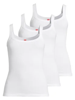 con-ta Damen Unterhemd - 3er Pack Feinripp in weiß
