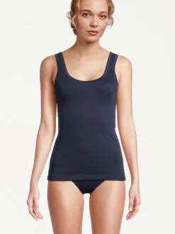 con-ta Damen Unterhemd - 6er Pack Feinripp in blau