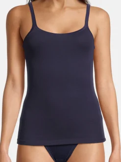 con-ta Damen Unterhemd - 3er Pack Feinripp in blau