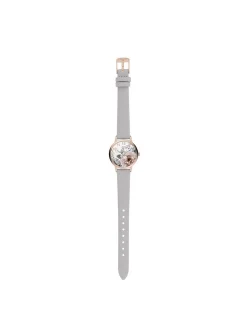 Cool Time Mädchen Armbanduhr - The Cool Rose Flower Power in grau