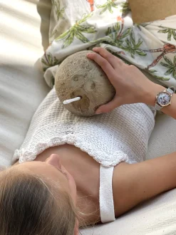 Cool Time Mädchen Armbanduhr - The Cool Rose Flower Power in grau