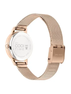 Cool Time Mädchen Armbanduhr - The Cool Mesh Silver Butterfly in roségold