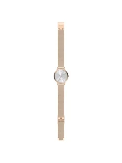Cool Time Mädchen Armbanduhr - The Cool Mesh Silver Butterfly in roségold