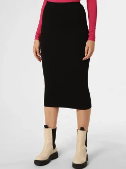 Designers Remix Damen Rock in schwarz - Länge: midi