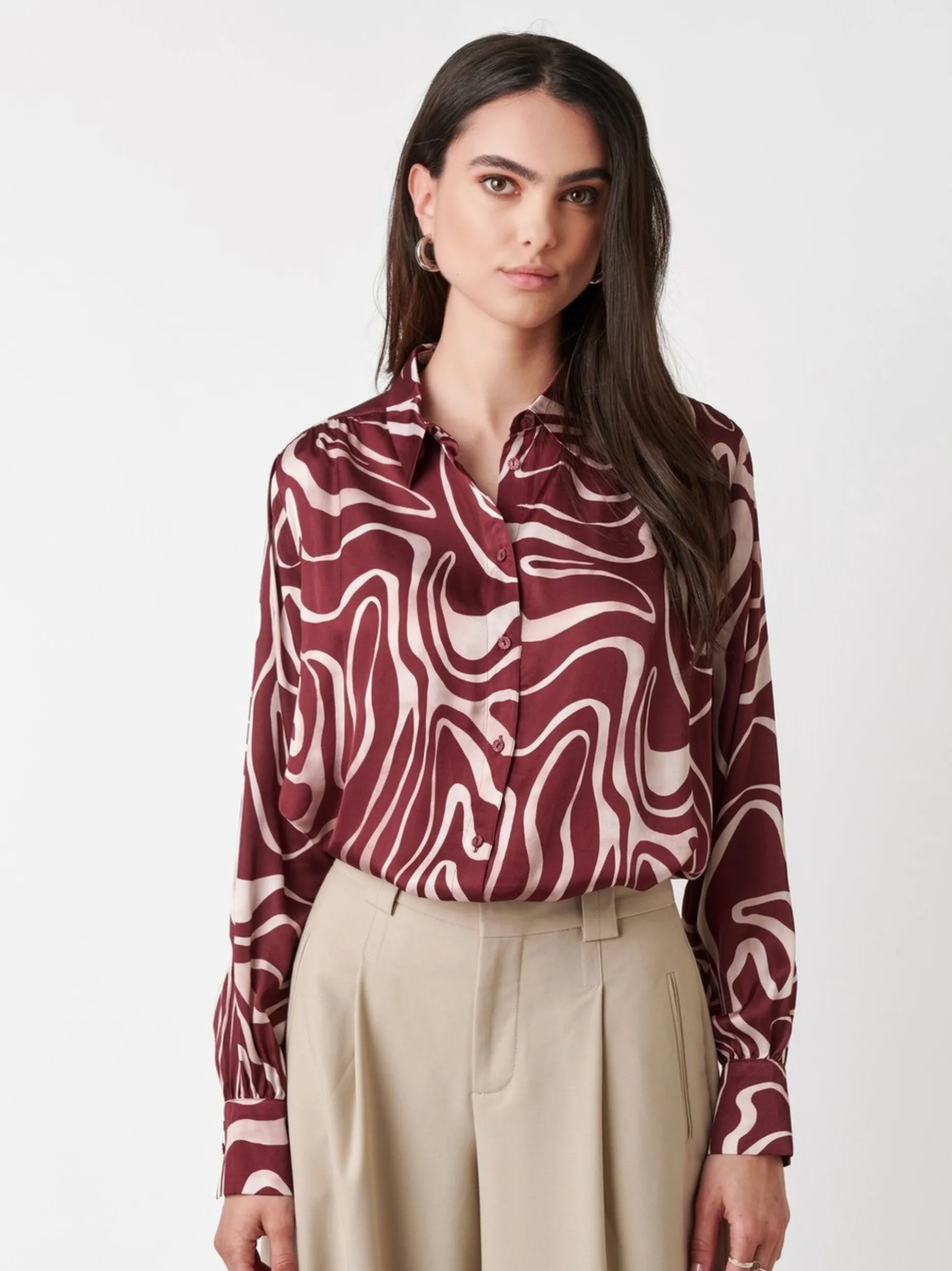 DESOTO Damen Bluse - Lena in rot - Ärmel: langarm