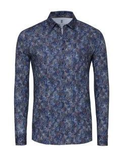 DESOTO Herren Hemd Casual Kent in blau - Ärmel: langarm