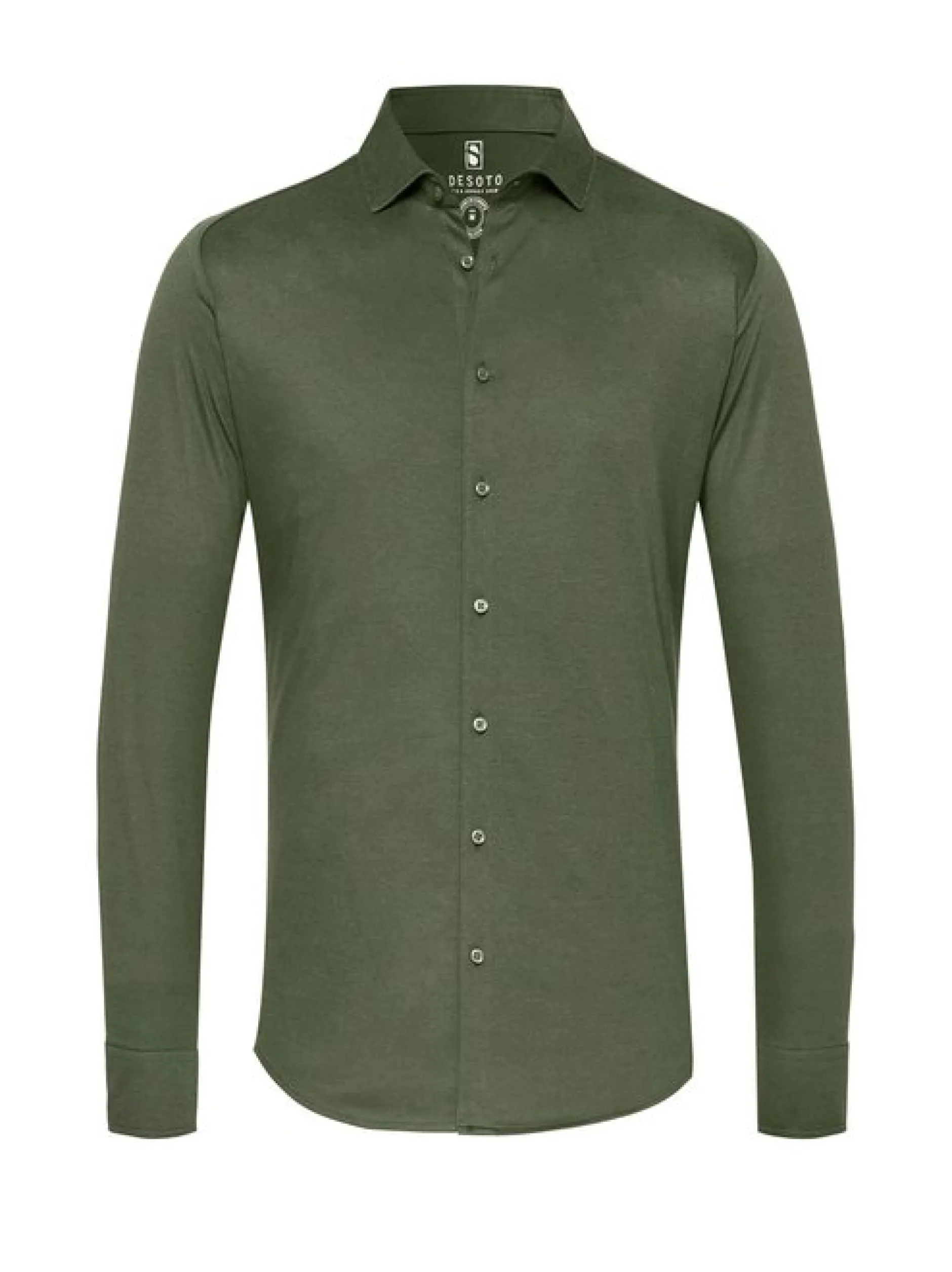 DESOTO Herren Jerseyhemd in khaki - Ärmel: langarm