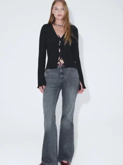 Dr. Denim Damen Jeans – Elba Mid Bootcut in grau