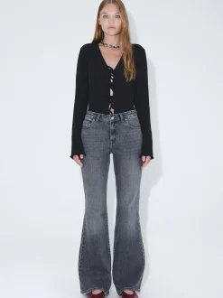 Dr. Denim Damen Jeans – Elba Mid Bootcut in grau