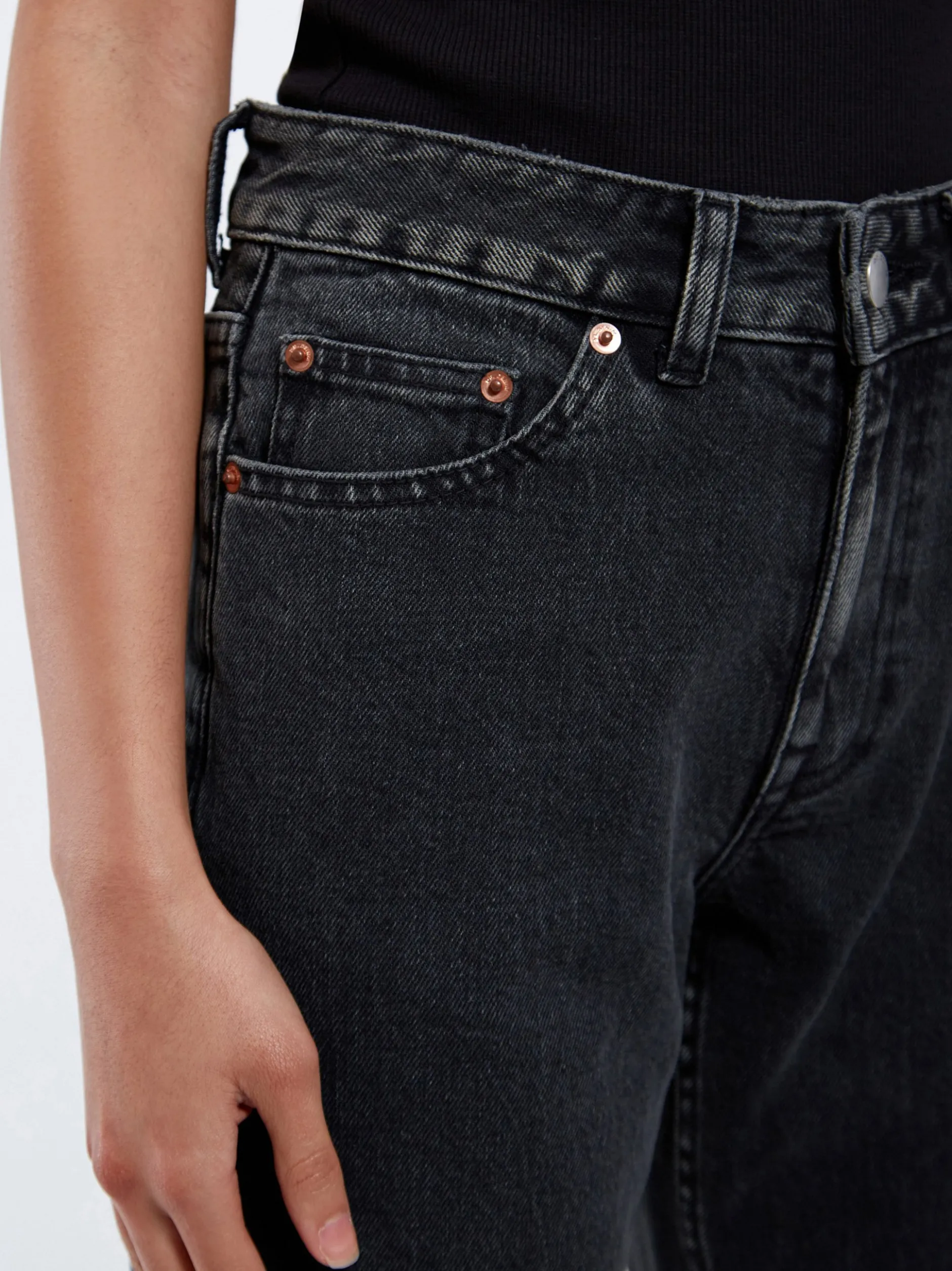 Dr. Denim Damen Jeans – Elba Mid Bootcut in schwarz