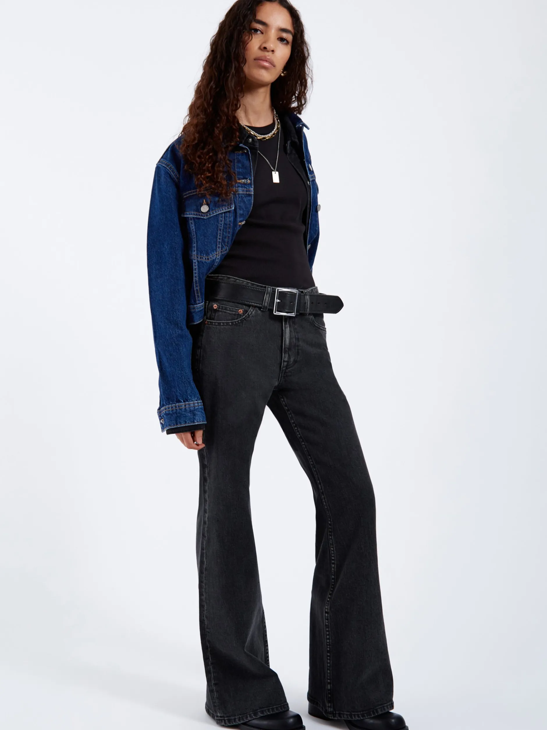 Dr. Denim Damen Jeans – Elba Mid Bootcut in schwarz