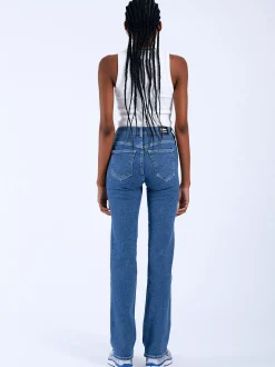 Dr. Denim Damen Jeans – Lexy Straight in medium stone