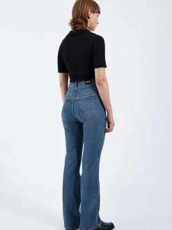 Dr. Denim Damen Jeans - Moxy High Straight in light stone