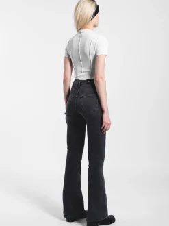 Dr. Denim Damen Jeans – Moxy High Flare in grau