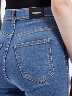 Dr. Denim Damen Jeans – Moxy High Flare in light stone