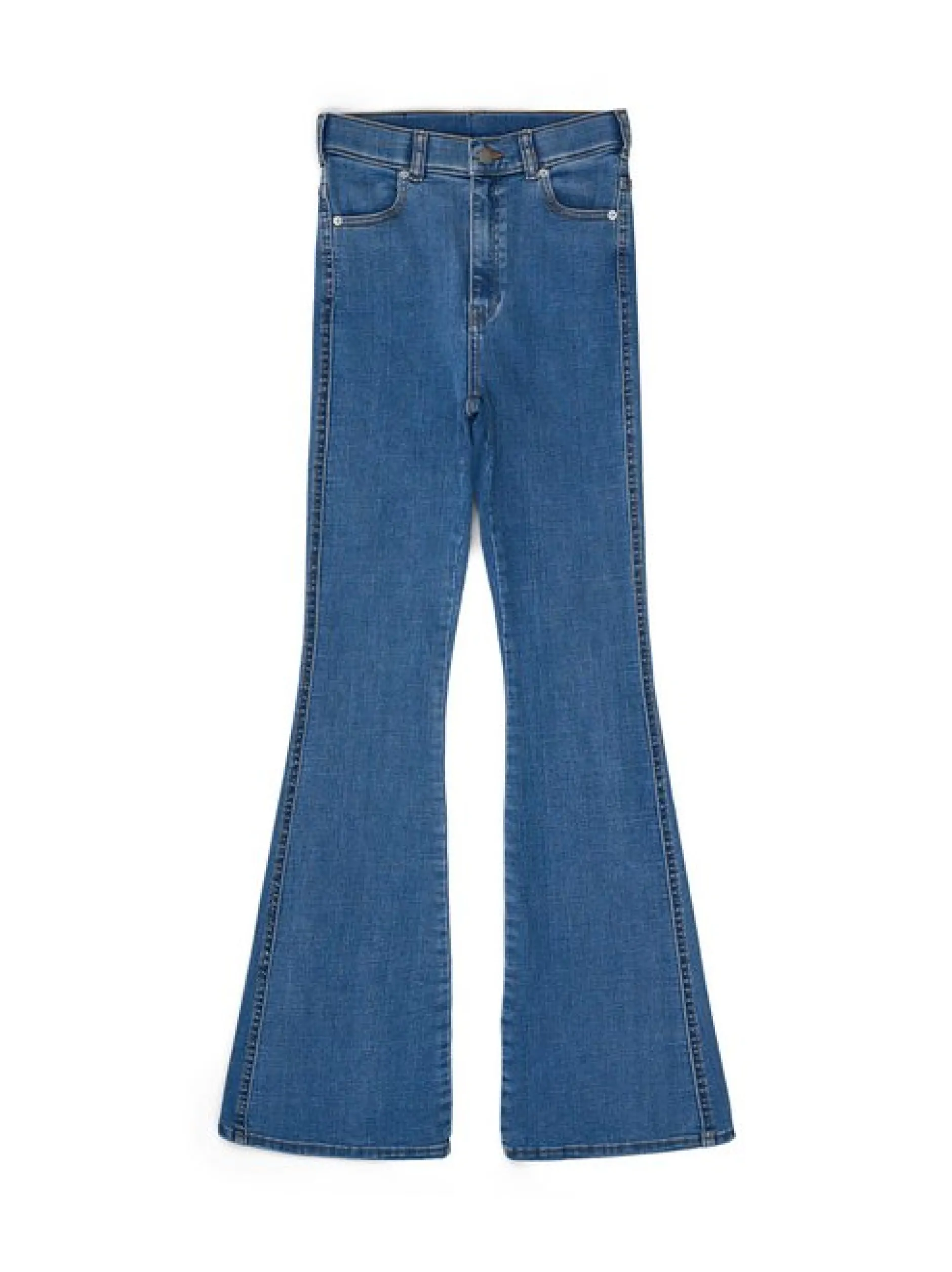 Dr. Denim Damen Jeans – Moxy High Flare in light stone