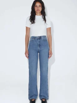 Dr. Denim Damen Jeans - Moxy High Straight in light stone