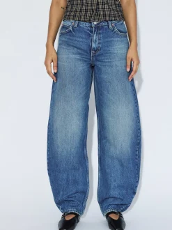 Dr. Denim Damen Jeans – Nanci Mid Barrel in medium stone