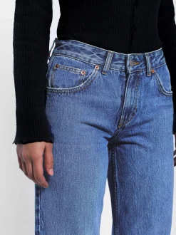 Dr. Denim Damen Jeans – Rhue Low Wide Jeans in medium stone