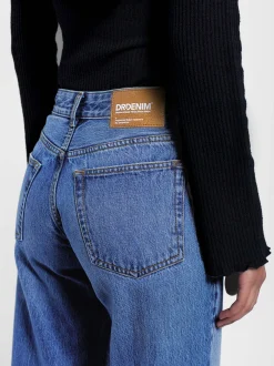 Dr. Denim Damen Jeans – Rhue Low Wide Jeans in medium stone