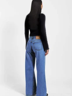 Dr. Denim Damen Jeans – Rhue Low Wide Jeans in medium stone