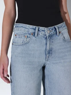 Dr. Denim Damen Jeans – Rhue Low Wide Jeans in bleached