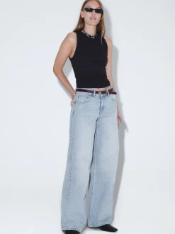 Dr. Denim Damen Jeans – Rhue Low Wide Jeans in bleached
