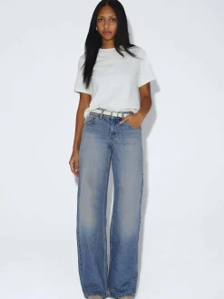 Dr. Denim Damen Jeans – Rhue Low Wide Jeans in light stone