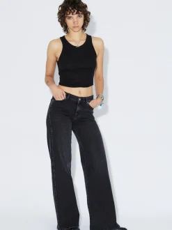 Dr. Denim Damen Jeans – Zila Mid Wide in schwarz