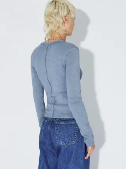 Dr. Denim Damen Langarmshirt – Stella Rib in blau