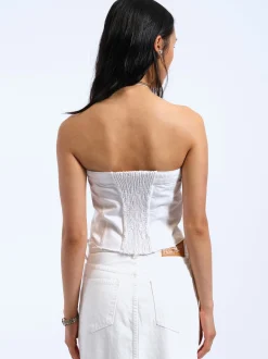 Dr. Denim Damen Top – Carli Tube in weiß
