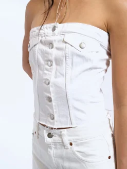 Dr. Denim Damen Top – Carli Tube in weiß