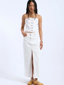 Dr. Denim Damen Top – Carli Tube in weiß