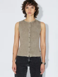 Dr. Denim Damen Top – Lilja Rib in beige