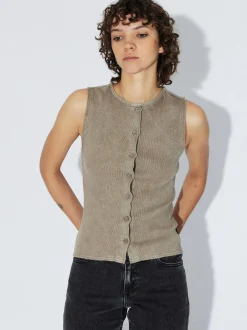 Dr. Denim Damen Top – Lilja Rib in beige
