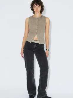 Dr. Denim Damen Top – Lilja Rib in beige