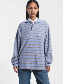 Dr. Denim Unisex Langarmshirt – Reno Polo in blau