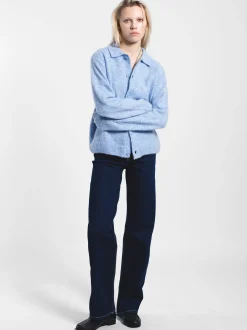Dr. Denim Unisex Strickcardigan – Quillion in blau