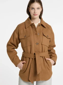 Dreimaster Damen Übergangsjacke aus Wollgemisch in braun