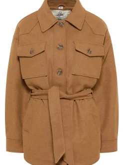 Dreimaster Damen Übergangsjacke aus Wollgemisch in braun
