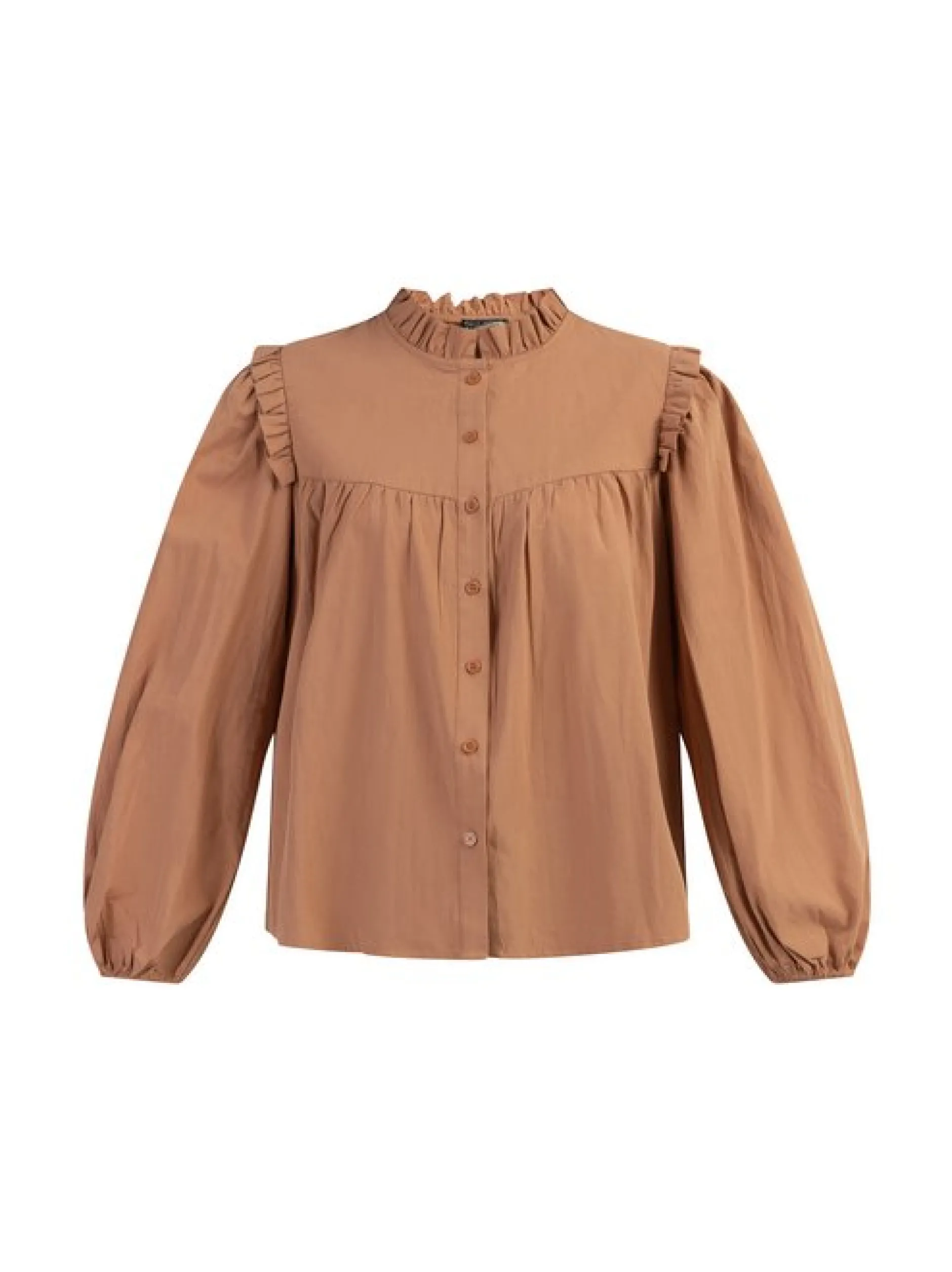 Dreimaster Damen Bluse in braun - Ausschnitt: Envelope