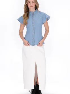 Dreimaster Damen Bluse in hellblau